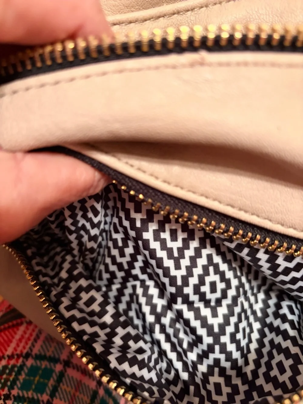 Beige Leather Backpack Purse - Women's Everyday Bag